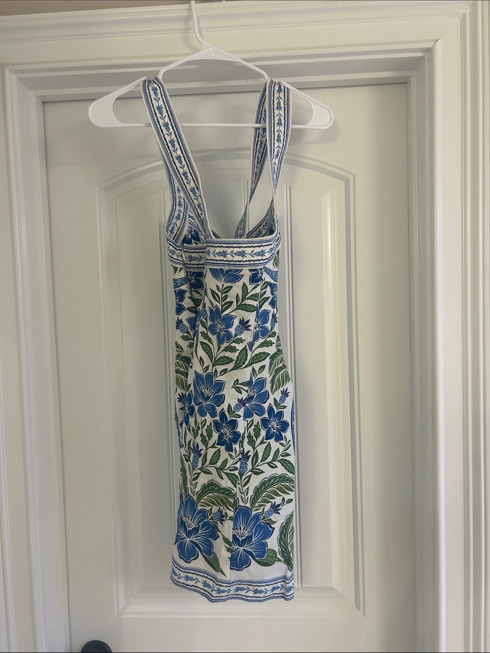 FARM Rio White Mini Dress with Blue and Green Floral Print - Picture 5 of 5